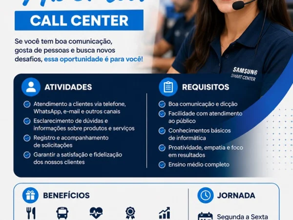 TEMOS VAGA ABERTA — CALL CENTER