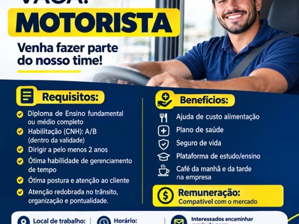 VAGA PARA MOTORISTA