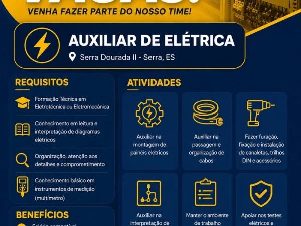 MECATEL CONTRATA AUXILIAR DE ELÉTRICA