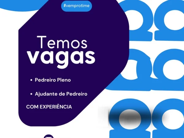 Empresa abre vagas para Pedreiro Pleno e Ajudante de Pedreiro