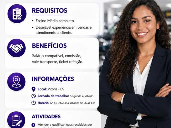 Vaga para Auxiliar de Vendas