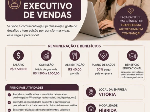VAGA PARA EXECUTIVO DE VENDAS