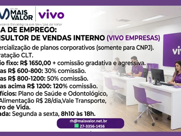 CONSULTOR DE VENDAS INTERNO