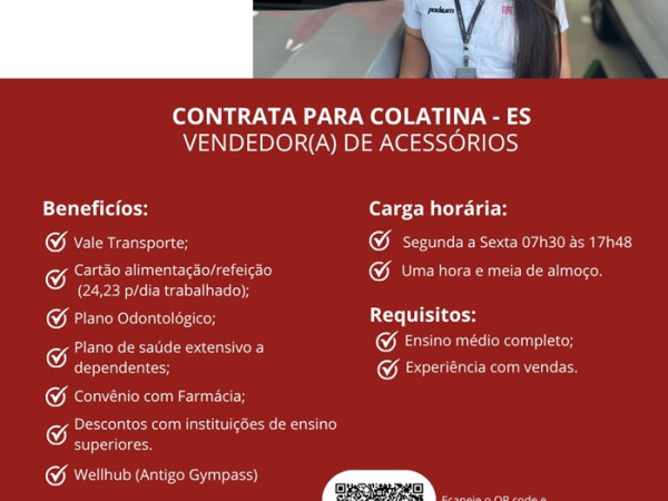 GRUPO PODIUM CONTRATA VENDEDOR(A) DE ACESSÓRIOS