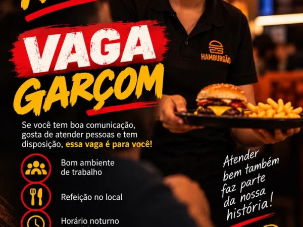 HAMBURGÃO CONTRATA GARÇOM