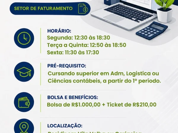 VAGA DE ESTÁGIO ADMINISTRATIVO