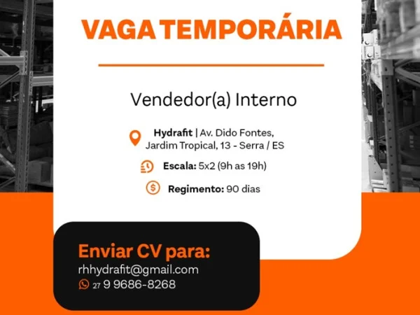 VENDEDOR(A) INTERNO(A) – TEMPORÁRIO