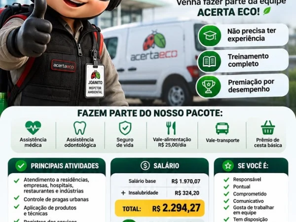 VAGA PARA DEDETIZADOR