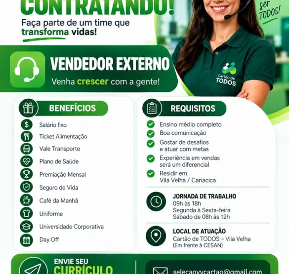 VAGA PARA VENDEDOR EXTERNO