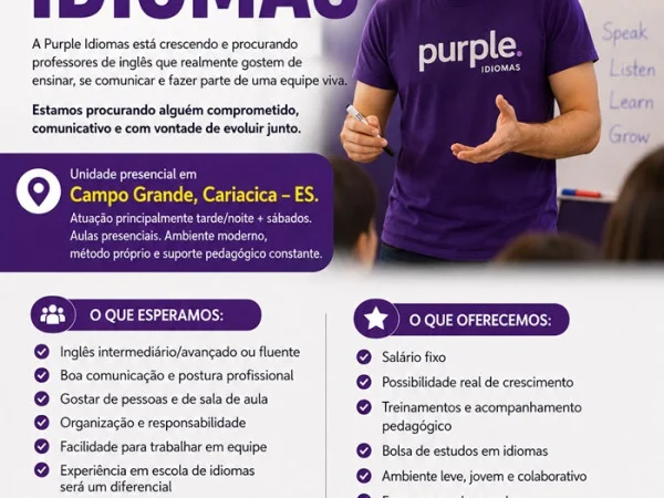 Vaga para Instrutor de idiomas
