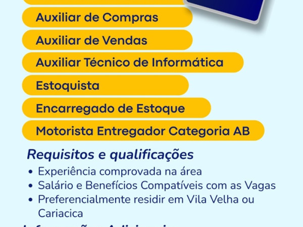 Ventura Comércio abre vagas de Emprego