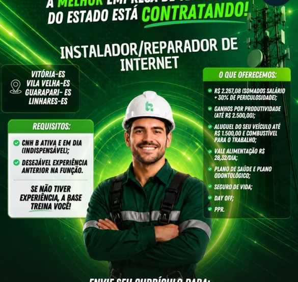 Base Telecom contrata Instalador/Reparador de Internet