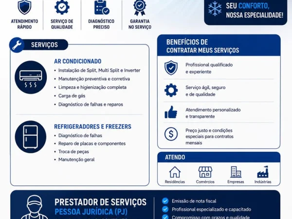 VAGA DE TÉCNICO DE REFRIGERAÇÃO PJ