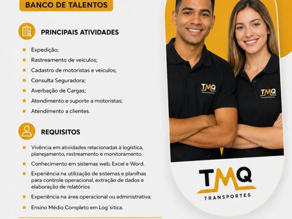 Banco de Talentos TMQ Transportes | Assistente de Logística