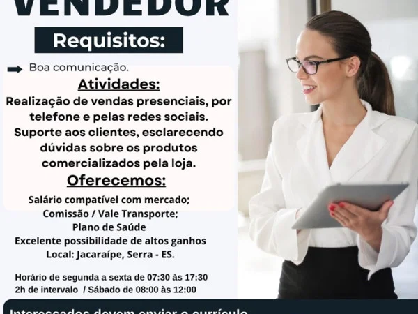 VAGA PARA VENDEDOR