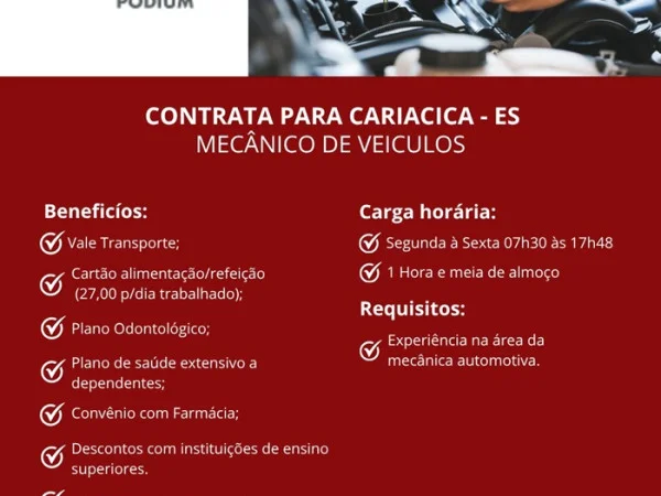 FIAT PODIUM CONTRATA MECÂNICO DE VEÍCULOS