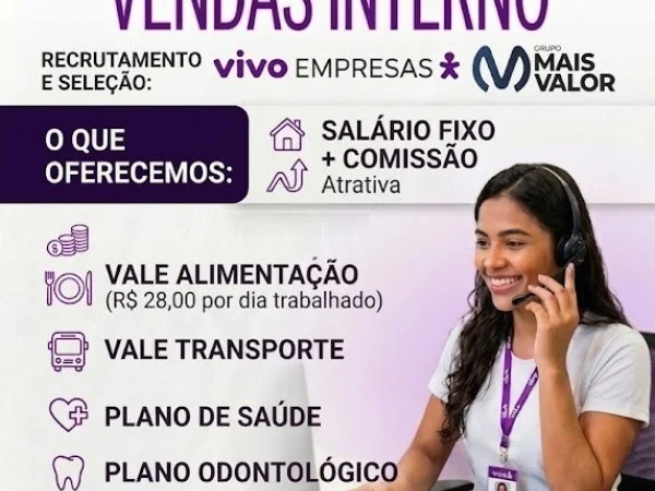 VAGA DE CONSULTOR DE VENDAS INTERNO
