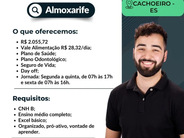 Vaga para Almoxarife (Cachoeiro/ES)