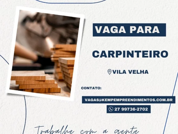 KEMP CONTRATA CARPINTEIRO