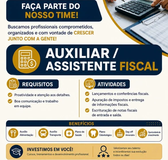 AUXILIAR / ASSISTENTE FISCAL