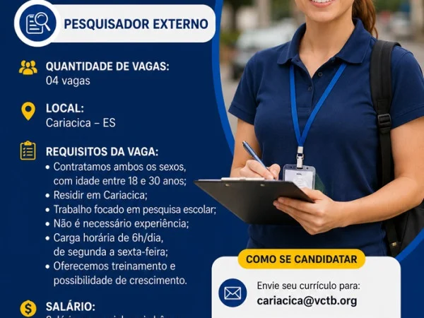 Vagas Abertas | Pesquisador Externo – Cariacica/ES