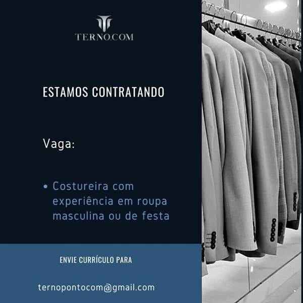 TERNO.COM CONTRATA COSTUREIRA