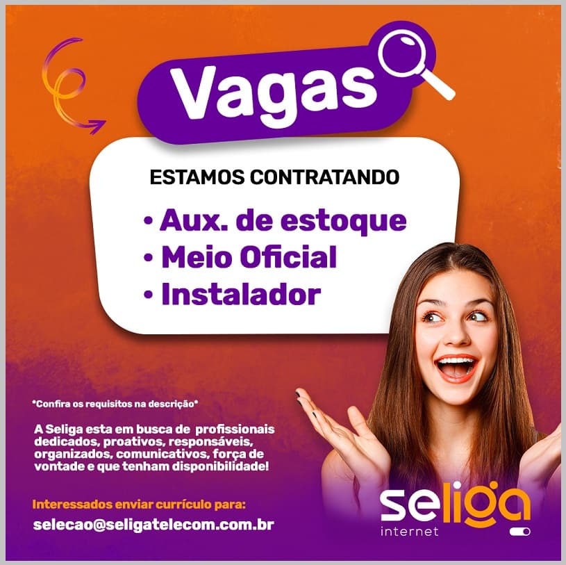 Seliga Internet abre diversas vagas de emprego