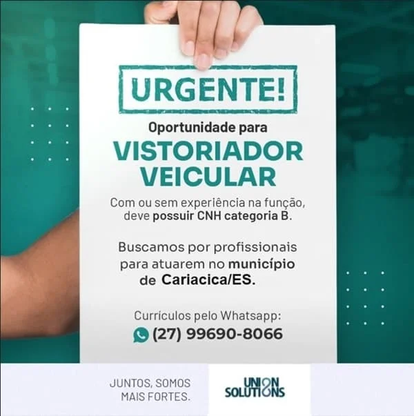 VAGA DE VISTORIADOR VEICULAR