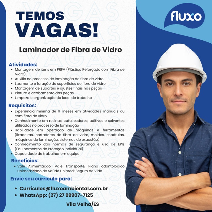 Vaga de Laminador de Fibra de Vidro